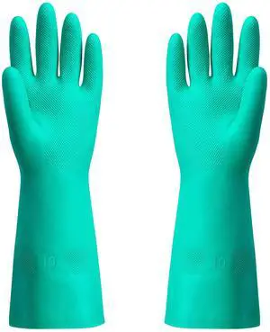 Chemical Resistant Nitrile Gloves,Resist Household Acid, Alkali, Solvent and Oil, Latex Rubber Free, 1 Pair Extra Large Chemical Resistant Nitrile Gloves,Resist Household Acid, Alkali, Solvent and Oil, Latex Rubber Free, 1 Pair Extra Large