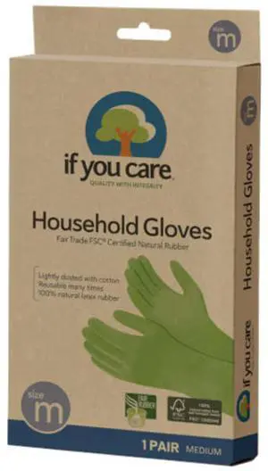 Medium Cotton Flock Lined Household Gloves Durable, Reusable, Fair Trade Rubber 1 Pair Medium Cotton Flock Lined Household Gloves Durable, Reusable, Fair Trade Rubber 1 Pair