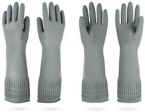 Mamison 2 Pairs Reusable Waterproof Household Dishwashing Cleaning Rubber Gloves, Non-Slip Kitchen Glove (Grey, Medium (Pack of 2)) Mamison 2 Pairs Reusable Waterproof Household Dishwashing Cleaning Rubber Gloves, Non-Slip Kitchen Glove (Grey, Medium (Pack of 2))