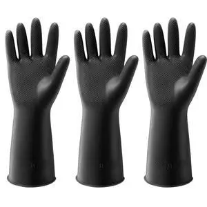 3 Pairs Dishwashing Gloves, Reusable Latex Cleaning Gloves for Housework Kitchen Bathroom, Durable Flexible & Anti-slip, Smooth Lining, Easy On & Off, Extra Large, Black 3 Pairs Dishwashing Gloves, Reusable Latex Cleaning Gloves for Housework Kitchen Bathroom, Durable Flexible & Anti-slip, Smooth Lining, Easy On & Off, Extra Large, Black