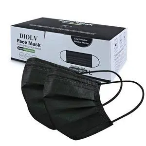 Disposable Face Mask Adult 3 Layer Mens Breathable Facemask Womens Facial Masks for Indoor Outdoor 50Pcs/Pack Earloop,Black Disposable Face Mask Adult 3 Layer Mens Breathable Facemask Womens Facial Masks for Indoor Outdoor 50Pcs/Pack Earloop,Black