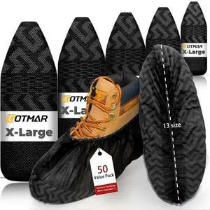 XL Non-Slip Disposable Shoe Covers for Indoors 50 Pack Black, Fits Mens US 13 XL Non-Slip Disposable Shoe Covers for Indoors 50 Pack Black, Fits Mens US 13