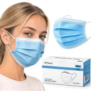 Disposable Face Masks 100 Pack, 3-Ply Breathable Masks with Soft Comfortable Earloops, Adjustable Nose Clip for Office, Travel, School & Public Use, Blue Disposable Face Masks 100 Pack, 3-Ply Breathable Masks with Soft Comfortable Earloops, Adjustable Nose Clip for Office, Travel, School & Public Use, Blue