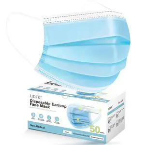 Face Mask Disposable Adults 3Ply Non-Woven with Nose Clip Ear Loop Blue 50Pack Face Mask Disposable Adults 3Ply Non-Woven with Nose Clip Ear Loop Blue 50Pack