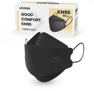 KN95 Face Masks 50 Pack, Breathable Comfortable and Disposable KN95 Mask, Black KN95 Face Masks 50 Pack, Breathable Comfortable and Disposable KN95 Mask, Black