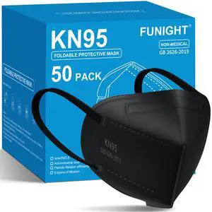 KN95 Face Masks 50 Pack 5-Ply Breathable Filter Disposable Face Masks Black KN95 Face Masks 50 Pack 5-Ply Breathable Filter Disposable Face Masks Black