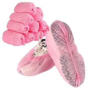 Non-Slip Shoe Covers Disposable, 100 Pack Pink, One Size Fits Most Booties Non-Slip Shoe Covers Disposable, 100 Pack Pink, One Size Fits Most Booties