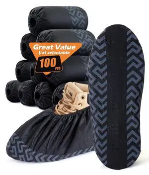 X-Large 100 Pcs Shoe Covers Disposable Non-Slip, Breathable Shoe Covers for Indoors, Slip-resistant, Durable, Non-Woven Booties for Shoes Covers,Stretchable Fits Up To13 US Men,Black X-Large 100 Pcs Shoe Covers Disposable Non-Slip, Breathable Shoe Covers for Indoors, Slip-resistant, Durable, Non-Woven Booties for Shoes Covers,Stretchable Fits Up To13 US Men,Black