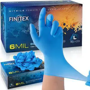 Disposable Blue Nitrile 6mil Latex-Free 100PCS Cooking Food Safe Gloves Disposable Blue Nitrile 6mil Latex-Free 100PCS Cooking Food Safe Gloves