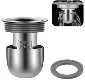 Shower Floor Drain Plug, Water Sealing, Mini Bottle Trap Design, 304 Stainless Steel Material, Anti- Odor Plugs for Bathroom (1, Depth 2.4'') Shower Floor Drain Plug, Water Sealing, Mini Bottle Trap Design, 304 Stainless Steel Material, Anti- Odor Plugs for Bathroom (1, Depth 2.4'')
