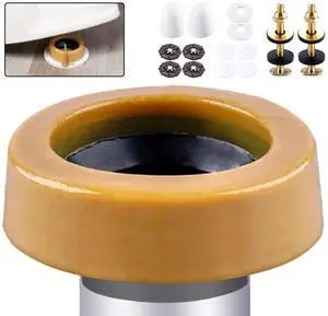 Extra Thick Toilet Wax Ring Kit Include Closet Bolts, Bolt Caps, Thick Flange and Retainer Washers, Fits 3 Inch and 4 Inch Waste Lines for Toilet Gas Odor and Watertight Sealing Extra Thick Toilet Wax Ring Kit Include Closet Bolts, Bolt Caps, Thick Flange and Retainer Washers, Fits 3 Inch and 4 Inch Waste Lines for Toilet Gas Odor and Watertight Sealing