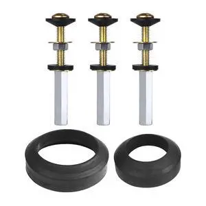 Toilet Tank to Bowl Gasket Kit with 3 Sets of 304 Stainless Steel Bolts, Includes 2-Inch & 3-Inch Toilet Seal Gaskets, Universal Repair Kit for 2-Piece Toilets, Leak Fix Kit Toilet Tank to Bowl Gasket Kit with 3 Sets of 304 Stainless Steel Bolts, Includes 2-Inch & 3-Inch Toilet Seal Gaskets, Universal Repair Kit for 2-Piece Toilets, Leak Fix Kit
