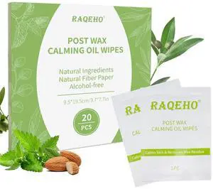 20PCS Post Wax Wipes - After Waxing Calming Oil Wipes Post Wax Care for Body Facial Waxing Remover Aftercare Product for Hair Removal After Wax Care Remove Residue Waxing Aftercare Supplies 20PCS Post Wax Wipes - After Waxing Calming Oil Wipes Post Wax Care for Body Facial Waxing Remover Aftercare Product for Hair Removal After Wax Care Remove Residue Waxing Aftercare Supplies