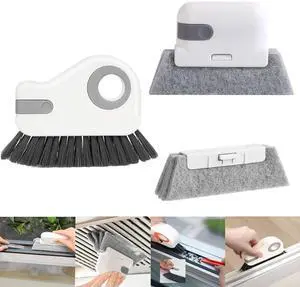 Window Track Cleaning Brush with Hidden Scraper for Sliding Door and Window Tracks, Shutters, Kitchen Sink Cleaning Window Track Cleaning Brush with Hidden Scraper for Sliding Door and Window Tracks, Shutters, Kitchen Sink Cleaning