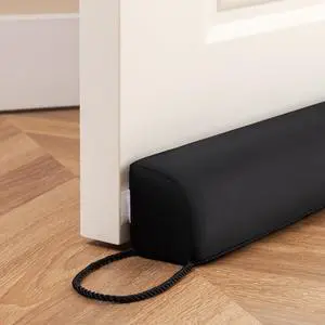 Water Resistant Door Draft Stopper Blocks Hot and Cold Air with Removable Washable Cover for Bottom of Door, All-Season Seal for Wind, Door Sweep for Gaps Up to 3", Home Essentials, 36", Black Water Resistant Door Draft Stopper Blocks Hot and Cold Air with Removable Washable Cover for Bottom of Door, All-Season Seal for Wind, Door Sweep for Gaps Up to 3", Home Essentials, 36", Black
