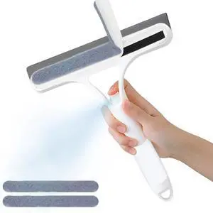 Pro 3 in 1 Window Cleaning Scraper with 2 Replaceable Cleaning Cotton Strips, 3 in 1 Spray Squeegee, Window Squeegee, Suitable for Cleaning Bathroom Glass, Mirrors, Car Windows (White) Pro 3 in 1 Window Cleaning Scraper with 2 Replaceable Cleaning Cotton Strips, 3 in 1 Spray Squeegee, Window Squeegee, Suitable for Cleaning Bathroom Glass, Mirrors, Car Windows (White)