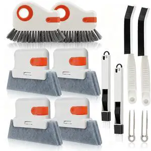 12pcs Window Track Cleaner Tool Set, Window Sill & Groove Cleaning Brushes with Hard Bristle Crevice Brush and Debris Pliers for Sliding Door Rails, Shower Door Tracks, Kitchen & Bathroom Gaps 12pcs Window Track Cleaner Tool Set, Window Sill & Groove Cleaning Brushes with Hard Bristle Crevice Brush and Debris Pliers for Sliding Door Rails, Shower Door Tracks, Kitchen & Bathroom Gaps
