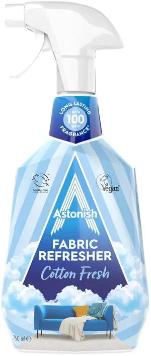 Fabric Refresher Cotton Fresh, 750ml Trigger Spray Bottle Long-Lasting Odor Neutralizer for Curtains, Carpets & Upholstery Encapsulated Fragrance Technology for Up to 100 Days Freshness Fabric Refresher Cotton Fresh, 750ml Trigger Spray Bottle Long-Lasting Odor Neutralizer for Curtains, Carpets & Upholstery Encapsulated Fragrance Technology for Up to 100 Days Freshness
