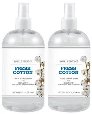 Air Freshener Home & Linen Spray - 16 oz, Pack of 2 - Odor Eliminator - Made with Essential Oils (Fresh Cotton) Air Freshener Home & Linen Spray - 16 oz, Pack of 2 - Odor Eliminator - Made with Essential Oils (Fresh Cotton)