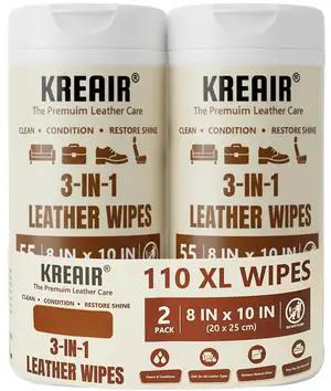 3in1 Leather Wipes, 55 Count (Pack of 2), XL 8"x10" 3in1 Leather Wipes, 55 Count (Pack of 2), XL 8"x10"