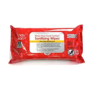 HandyClean Rinse-Free Food Contact Sanitizing Wipes Pouch, Multi Surface Cleaning Supplies for Kitchen and Professional Setting - 1 pack, 71 count HandyClean Rinse-Free Food Contact Sanitizing Wipes Pouch, Multi Surface Cleaning Supplies for Kitchen and Professional Setting - 1 pack, 71 count