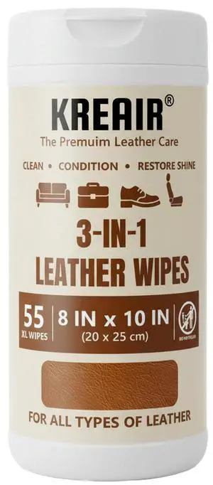 3in1 Leather Wipes, 55 Count, XL 8"x10" 3in1 Leather Wipes, 55 Count, XL 8"x10"