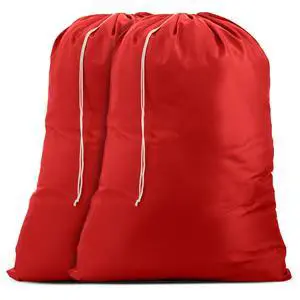 Nylon XL - Large Capacity with Locking Drawstring, Machine Washable, Fits Laundry Baskets or Hampers, Holds 3 Loads of Clothes - Red (Pack of 2) Nylon XL - Large Capacity with Locking Drawstring, Machine Washable, Fits Laundry Baskets or Hampers, Holds 3 Loads of Clothes - Red (Pack of 2)