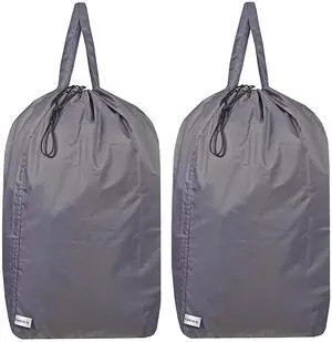 Washable Travel Laundry Bag with Handles and Drawstring (2 Pack), Heavy Duty Large Enough to Hold 3 Loads of Laundry, Fit a Laundry Basket or Clothes Hamper, 27.5x34.5 in,Grey Washable Travel Laundry Bag with Handles and Drawstring (2 Pack), Heavy Duty Large Enough to Hold 3 Loads of Laundry, Fit a Laundry Basket or Clothes Hamper, 27.5x34.5 in,Grey