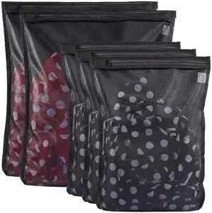 5 Pack (2 Large & 3 Medium) Delicates Laundry Bags, Bra Fine Mesh Wash Bag, Zippered, Protect Best Clothes in The Washer (5 Black, Set of 5) 5 Pack (2 Large & 3 Medium) Delicates Laundry Bags, Bra Fine Mesh Wash Bag, Zippered, Protect Best Clothes in The Washer (5 Black, Set of 5)