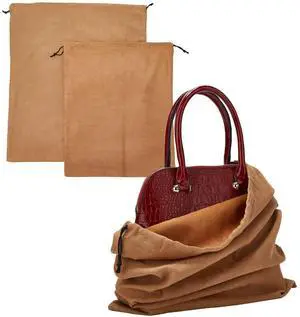 Dustproof Storage Bags with Drawstring Closure, 2-Piece Set Multi-Purpose Protective Pouches for Handbags, Purses, Shoes, and Boots(Brown) Dustproof Storage Bags with Drawstring Closure, 2-Piece Set Multi-Purpose Protective Pouches for Handbags, Purses, Shoes, and Boots(Brown)