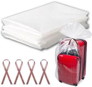 4 Pcs Large Clear Plastic Bags, 40" x 60" Dustproof Large Storage Bags, Moistureproof Giant Extra Luggage Storage Bags for Luggage, Suitcase,Furniture(Include 4 Ribbons) 4 Pcs Large Clear Plastic Bags, 40" x 60" Dustproof Large Storage Bags, Moistureproof Giant Extra Luggage Storage Bags for Luggage, Suitcase,Furniture(Include 4 Ribbons)