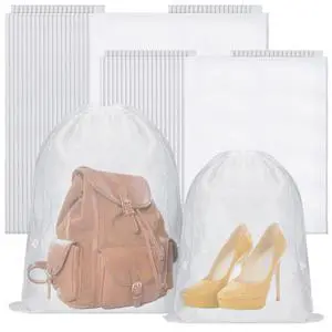 40 Pcs Dust Bags for Handbags Drawstring Dust Proof Purse Storage Bags, 2 Size Non Woven Breathable Fabric Shoes Pouch for Purse Backpack Boots Cloth Storage Travel Package Organizer, White 40 Pcs Dust Bags for Handbags Drawstring Dust Proof Purse Storage Bags, 2 Size Non Woven Breathable Fabric Shoes Pouch for Purse Backpack Boots Cloth Storage Travel Package Organizer, White