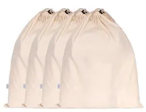 4-Pack Cotton Large Drawstring Pouches 19" x 24" Muslin Grocery Home Storage Luggage Organizer Storage Dust-Proof Bags Cover for Shoes, Handbags, Backpacks 4-Pack Cotton Large Drawstring Pouches 19" x 24" Muslin Grocery Home Storage Luggage Organizer Storage Dust-Proof Bags Cover for Shoes, Handbags, Backpacks