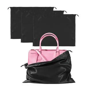 3 Pack Purse Dust Bags for Storage, Silk Dust Bags for Handbags, Dust Covers With Drawstring for Purse Shoes Boots 3 Pack Purse Dust Bags for Storage, Silk Dust Bags for Handbags, Dust Covers With Drawstring for Purse Shoes Boots