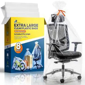 45x65 Inch Extra Large Clear Plastic Storage Bag for Luggage Cover, 8 Pack 45x65 Inch Extra Large Clear Plastic Storage Bag for Luggage Cover, 8 Pack