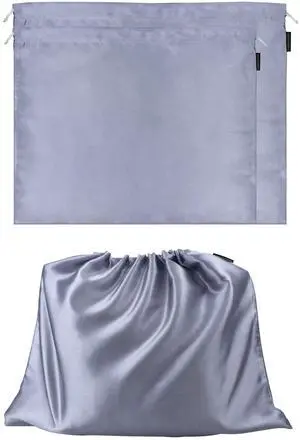 2 Pack Dust Bags for Handbags Silk Dust Cover Bag for Handbags Purses Shoes, Dustproof Drawstring Bag Travel Storage Pouch (Grey) 2 Pack Dust Bags for Handbags Silk Dust Cover Bag for Handbags Purses Shoes, Dustproof Drawstring Bag Travel Storage Pouch (Grey)