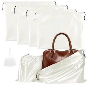 4 Pack Satin Dust Bag 15.7x19.7 inch + 19.7x23.6 inch Beige 100% Polyester Silk Bag Purse Dust Bag Shoe Bags for Closet Purse Protector Bag Dust Covers for Purses 4 Pack Satin Dust Bag 15.7x19.7 inch + 19.7x23.6 inch Beige 100% Polyester Silk Bag Purse Dust Bag Shoe Bags for Closet Purse Protector Bag Dust Covers for Purses