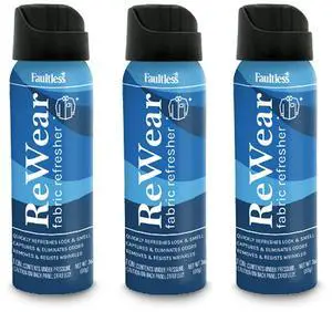 ReWear Dry Wash Spray for Clothing Wrinkle Remover, Fabric Refresher Spray, Captures Odors Like Dry Shampoo for Clothes: Fresh Look W/Out Laundry, 3oz (Mini 3 Pack) ReWear Dry Wash Spray for Clothing Wrinkle Remover, Fabric Refresher Spray, Captures Odors Like Dry Shampoo for Clothes: Fresh Look W/Out Laundry, 3oz (Mini 3 Pack)