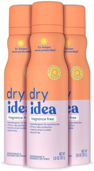 Fragrance-Free Dry Spray Deodorant & Antiperspirant for Women - Hypoallergenic for Sensitive Skin, 2X Longer Sweat Protection*, 72Hr Odor Control, Womens Deodorant, 3.8 oz (3 Pack) Fragrance-Free Dry Spray Deodorant & Antiperspirant for Women - Hypoallergenic for Sensitive Skin, 2X Longer Sweat Protection*, 72Hr Odor Control, Womens Deodorant, 3.8 oz (3 Pack)