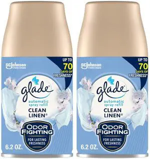 Automatic Spray Air Freshener Refill, Scented Air Freshener for Home and Bathroom, Clean Linen, 6.2 Oz, 2 Count Automatic Spray Air Freshener Refill, Scented Air Freshener for Home and Bathroom, Clean Linen, 6.2 Oz, 2 Count