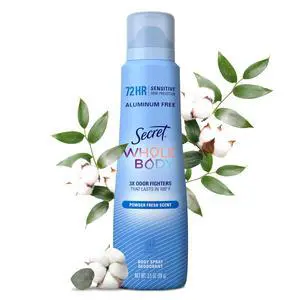 Aluminum Free Whole Body Deodorant Spray for Women, 72hr Sensitive Freshness & Odor Defense, PH Balanced, Invisible Protection, Safe to Use Everywhere, Powder Fresh Scent, 3.5 oz Aluminum Free Whole Body Deodorant Spray for Women, 72hr Sensitive Freshness & Odor Defense, PH Balanced, Invisible Protection, Safe to Use Everywhere, Powder Fresh Scent, 3.5 oz