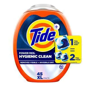 Hygienic Clean Power PODS Laundry Detergent Pacs, Original Scent, 45 Count, Removes Visible and Invisible Dirt Hygienic Clean Power PODS Laundry Detergent Pacs, Original Scent, 45 Count, Removes Visible and Invisible Dirt