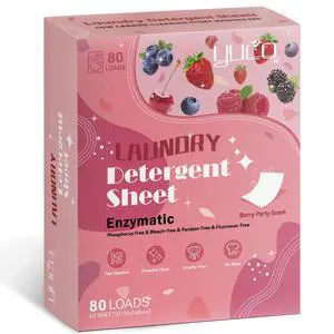 Laundry Detergent Sheets Berry Scent 80 Loads Eco Laundry Soap Washer Sheet, Liquidless Washing Detergent Sheets for Laundry for Travel, Plastic Free, Hypoallergenic Laundry Detergent Sheets Berry Scent 80 Loads Eco Laundry Soap Washer Sheet, Liquidless Washing Detergent Sheets for Laundry for Travel, Plastic Free, Hypoallergenic
