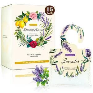 15 Packs Lavender Scented Sachets Bag for Drawers and Closets, Home Fragrance Sachet, Long-Lasting Hanging Closet Deodorizer Smell Goods for House 15 Packs Lavender Scented Sachets Bag for Drawers and Closets, Home Fragrance Sachet, Long-Lasting Hanging Closet Deodorizer Smell Goods for House