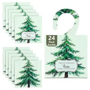 24 Pack Cedar Sachets for Drawers and Closets, Natural Closet Freshener Drawer Scented Sachets Hanging Home Fragrance Long Lasting with 10 Hanging Bags 24 Pack Cedar Sachets for Drawers and Closets, Natural Closet Freshener Drawer Scented Sachets Hanging Home Fragrance Long Lasting with 10 Hanging Bags