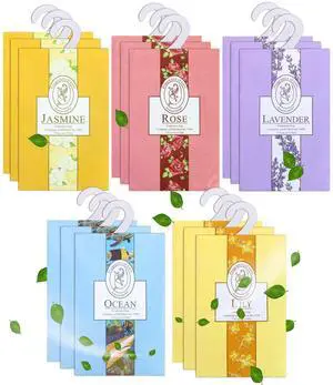 15 Pack Closet Air Freshener, Flower Scented Sachets Bags for Drawer and Closet, Fresh Scents Freshener with Hanger 15 Pack Closet Air Freshener, Flower Scented Sachets Bags for Drawer and Closet, Fresh Scents Freshener with Hanger