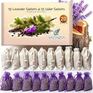 20 Pack Cedar Sachets & Lavender Sachets for Drawers and Closets- Cedar Chips for Clothes Storage- Dried Lavender Sachets for Clothes Storage- Drawer Fresheners for Dresser- Closet Deodorizer 20 Pack Cedar Sachets & Lavender Sachets for Drawers and Closets- Cedar Chips for Clothes Storage- Dried Lavender Sachets for Clothes Storage- Drawer Fresheners for Dresser- Closet Deodorizer
