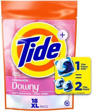 Power PODs + Downy Laundry Detergent Pods, 18 Count, Soft Boosters + April Fresh Power PODs + Downy Laundry Detergent Pods, 18 Count, Soft Boosters + April Fresh