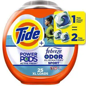 Power Pods Sport Laundry Detergent Pacs, 25 Count, Advanced Sweat + Stain Fighter Power Pods Sport Laundry Detergent Pacs, 25 Count, Advanced Sweat + Stain Fighter