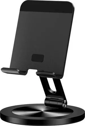 Phone Stand for Desk, 360° Rotating Dual Adjustable Foldable Cell Phone Holder, Heavy Solid All-Aluminum Base Anti-Slip Stable Support for Home Office Study, Fits iPhone Galaxy 4-8" Phones Phone Stand for Desk, 360° Rotating Dual Adjustable Foldable Cell Phone Holder, Heavy Solid All-Aluminum Base Anti-Slip Stable Support for Home Office Study, Fits iPhone Galaxy 4-8" Phones